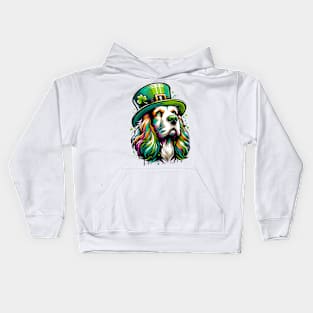 Clumber Spaniel in Saint Patrick's Day Celebration Kids Hoodie